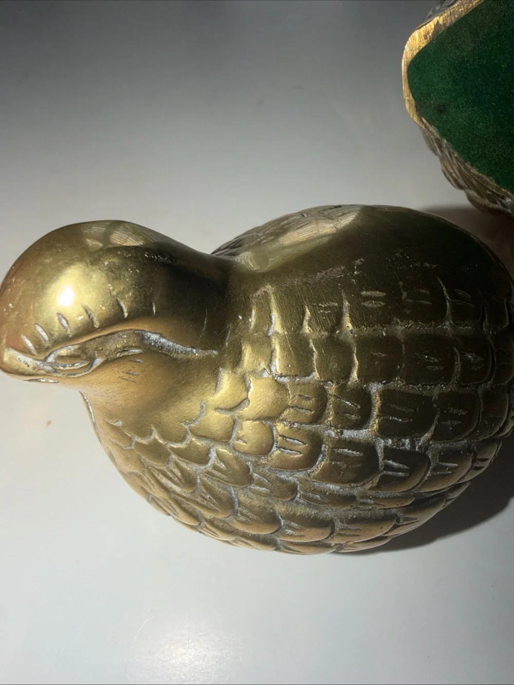 Vintage Brass Quail Partridge Birds Figurines Mid Century Korea Set of 2